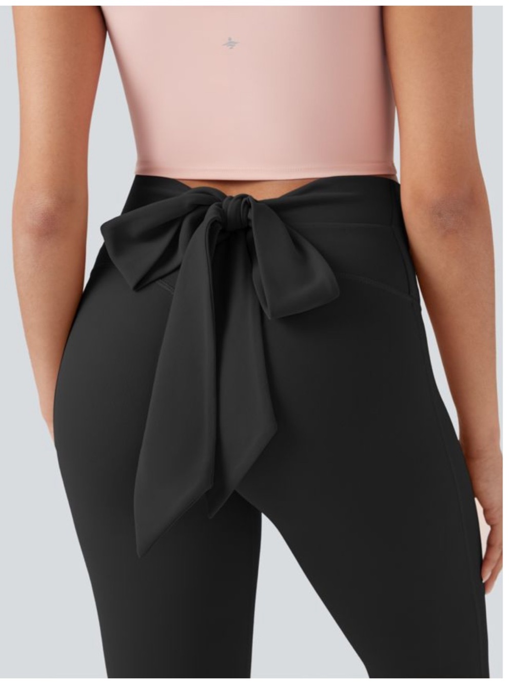 SoftlyZero™ High Waisted Tie Back Ruched 7/8 Yoga Leggings-UPF50+ Small